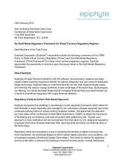 Epiphyte Framework Comment - Conference of State Bank