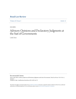 Advisory Opinions and Declaratory Judgments at the Suit of