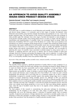 AN APPROACH TO AVOID QUALITY ASSEMBLY ISSUES SINCE