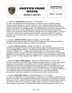 Police Blotter Nov 9
