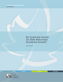 Do Corporate Income Tax Rate Reductions Accelerate Growth?