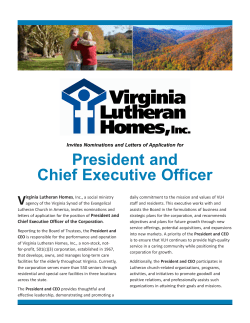 President and Chief Executive Officer