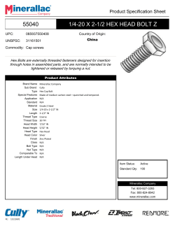 55040 1/4-20 X 2-1/2 HEX HEAD BOLT Z