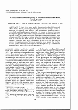 Characteristics of Water Quality in Anchialine Ponds