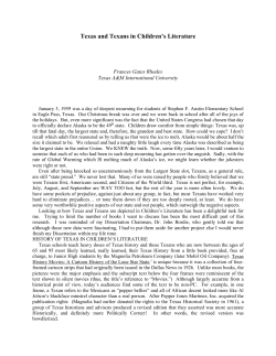 Texas and Texans in Children`s Literature