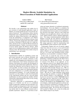 Shadow-Bitcoin: Scalable Simulation via Direct Execution of