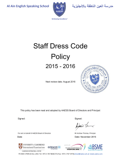 Staff Dress Code Policy - Al Ain English Speaking School