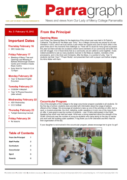 From the Principal Important Dates