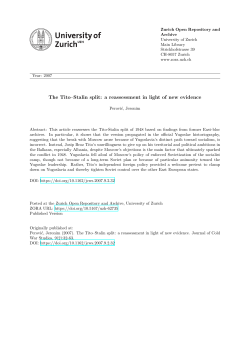 The Tito&ndash;Stalin split: a reassessment in light of new evidence