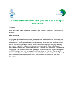 6. Effects of toxicants across time, space and levels of biological