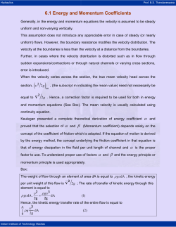 6.1 Energy and Momentum Coefficients