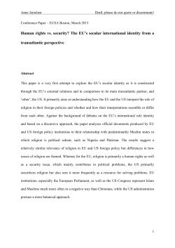 Human rights vs. security? The EU`s secular international identity