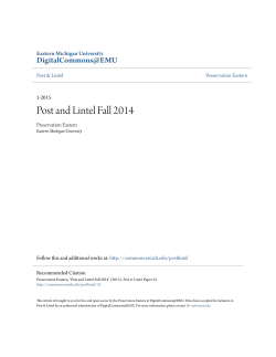 Post and Lintel Fall 2014 - Digital Commons @ EMU