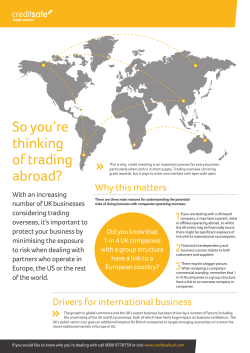 So you`re thinking of trading abroad?