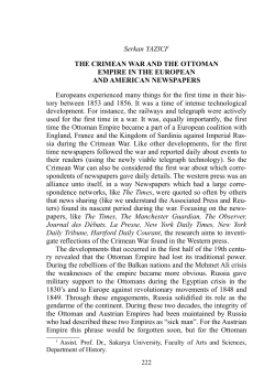 Serkan YAZICI1 THE CRIMEAN WAR AND THE OTTOMAN EMPIRE