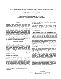 Microstructure and Mechanical Property Development in