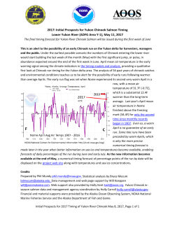 Initial Prospects for Yukon Chinook Salmon Timing Lower Yukon River