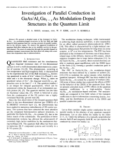 Investigation of Parallel Conduction in GaAs/AlxGal