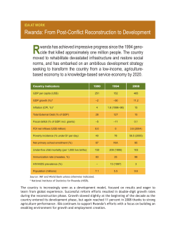 Rwanda: From Post-Conflict Reconstruction to Development