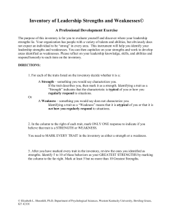 Inventory of Leadership Strengths and Weaknesses