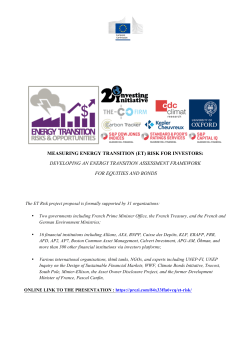 MEASURING ENERGY TRANSITION (ET) RISK FOR INVESTORS
