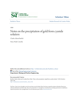 Notes on the precipitation of gold from cyanide