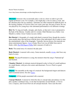 Musical Theatre Terms