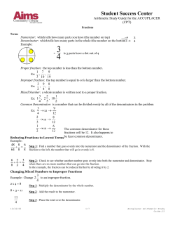 Accuplacer Arithmetic Study Guide
