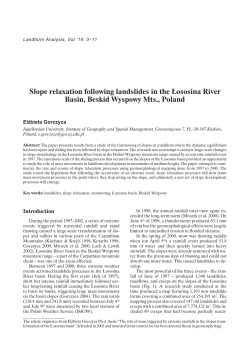 Slope relaxation following landslides in the Łososina River Basin
