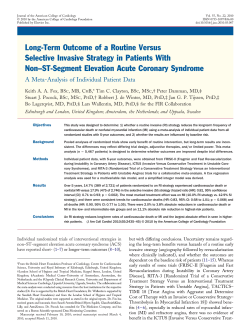 Long-Term Outcome of a Routine Versus Selective Invasive