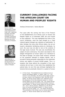 Current Challenges Facing the African Court on Human and