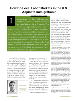 How Do Local Labor Markets in the U.S. Adjust to Immigration?