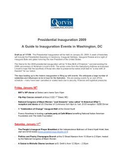 Presidential Inauguration 2009 A Guide to Inauguration Events