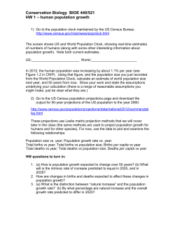 Conservation Biology BIOE 440/521 HW 1 &ndash; human
