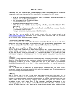 PRIVACY POLICY I believe in your right to privacy