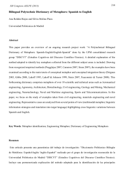 Bilingual Polytechnic Dictionary of Metaphors: Spanish to English