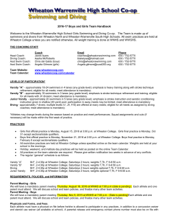 2016-17 Boys and Girls Team Handbook Welcome to the Wheaton