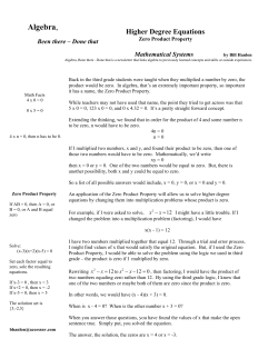 Higher Degree Equations