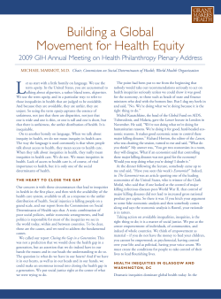 Building a Global Movement for Health Equity
