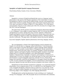 Spanglish: an English Spanish Language Phenomenon