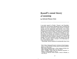 Russell`s Causal Theory of Meaning