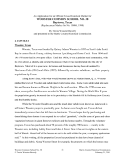 An Application for an Official Texas Historical Marker