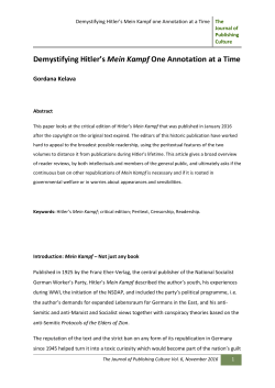 Gordana Kelava - Demystifying Hitler`s Mein Kampf One Annotation