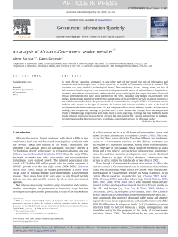 An analysis of African e-Government service websites