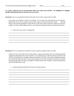 The Cold War Document Based Questions (DBQ)