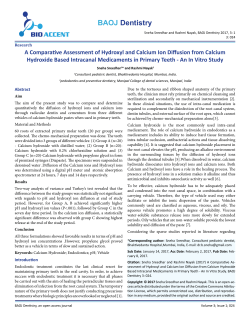 A Comparative Assessment of Hydroxyl and Calcium Ion Diffusion