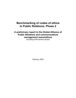 Benchmarking of codes of ethics