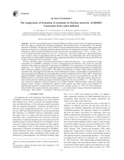 The temperature of formation of carbonate in Martian meteorite
