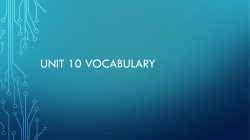 Unit 10 Vocabulary