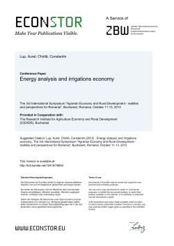 Energy analysis and irrigations economy